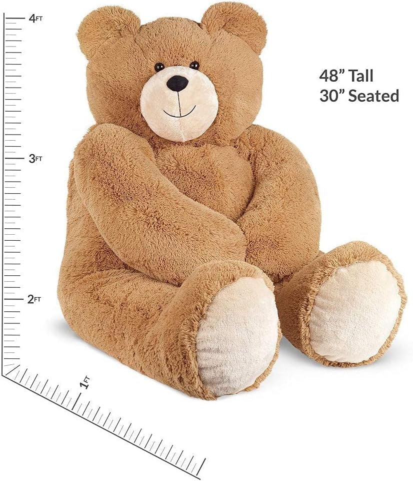 Giant Teddy Bear – 4 FT, 48" Large Plush Toy, Giant Stuffed Animal, Soft Brown Bear Easter Gift for Girlfriend, Wife, Anniversary or Birthday – Crafted in the USA