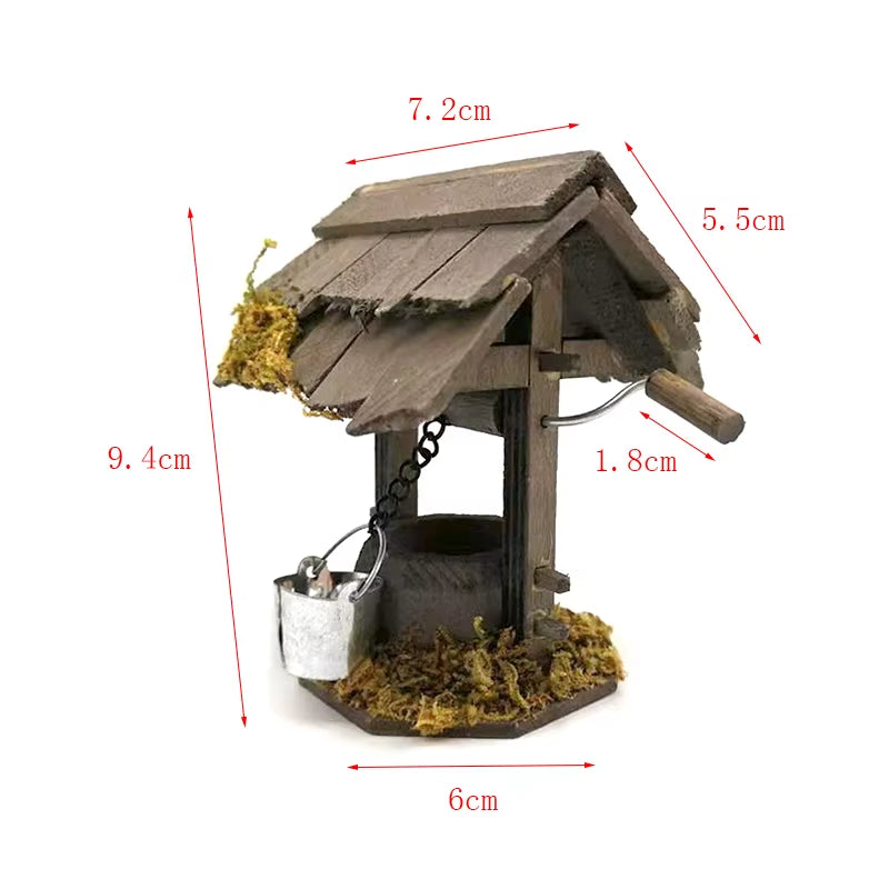 Dollhouse Miniatures Model Scene Wheeled Wells for Doll House Courtyard Decor OG011A/B