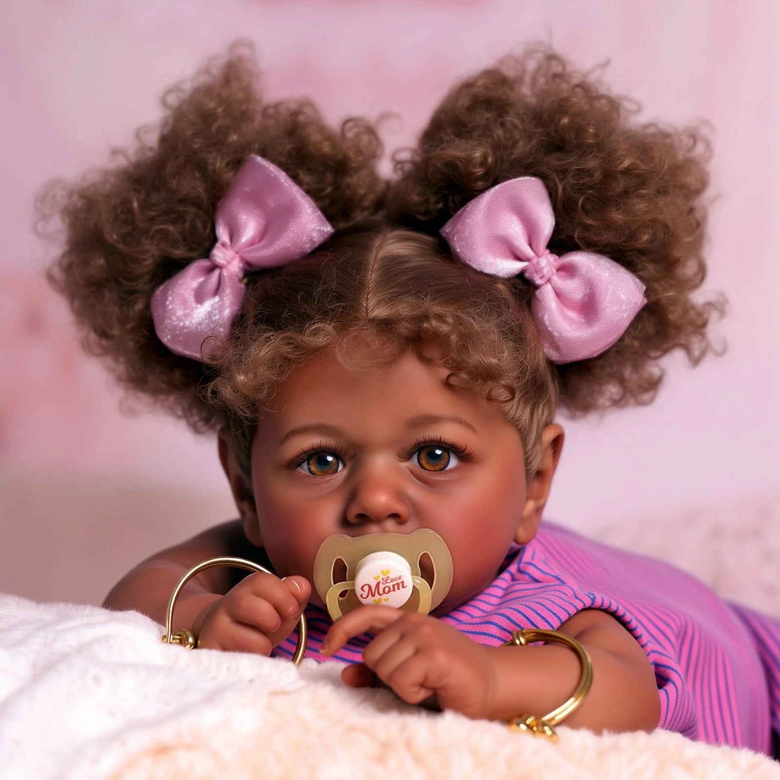20 Inch Reborn Baby Dolls African American Black Lifelike Soft Body Realistic Newborn Baby Dolls Real Life Baby Dolls Gift for Kids Age 3+