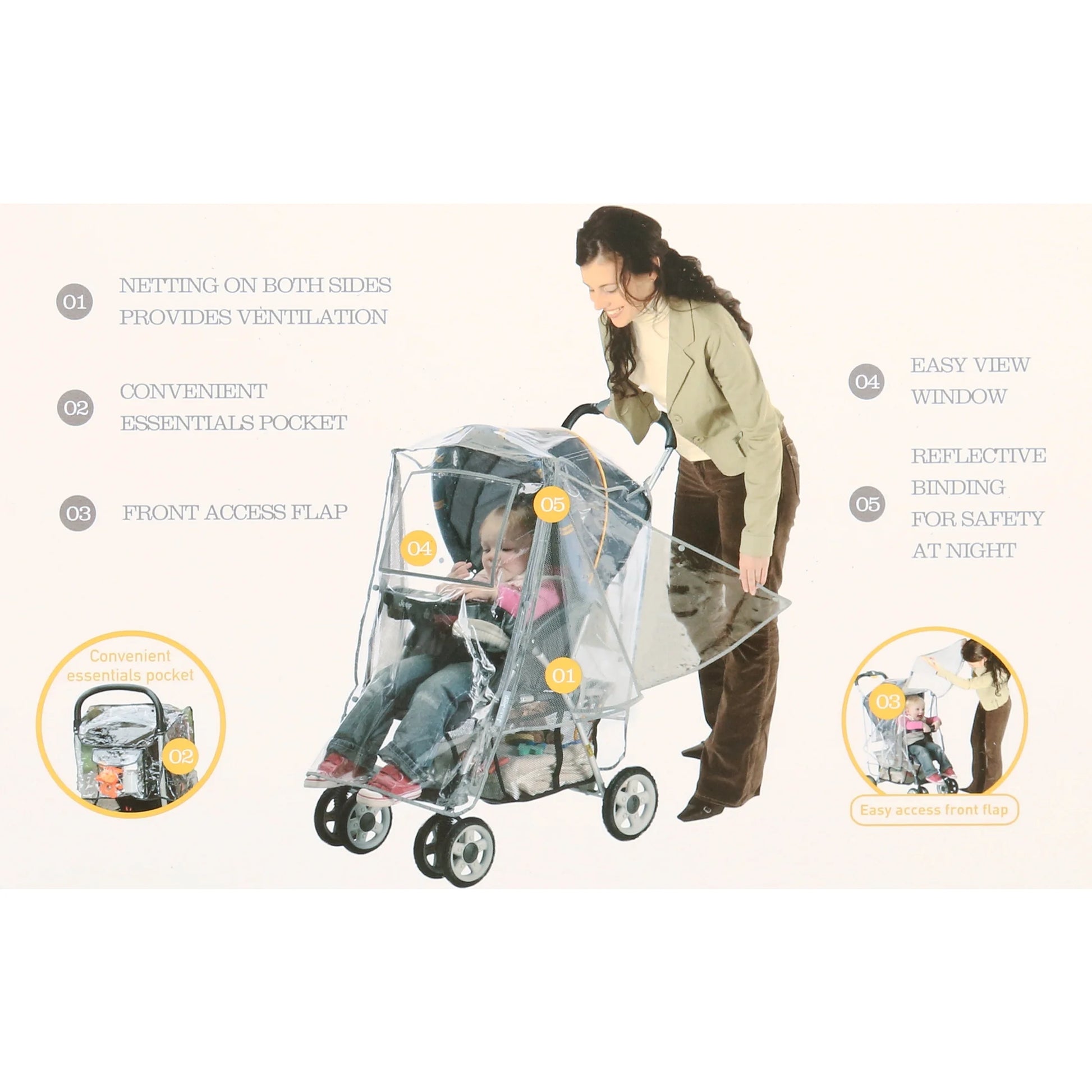 Premium Stroller Weather Shield, Clear