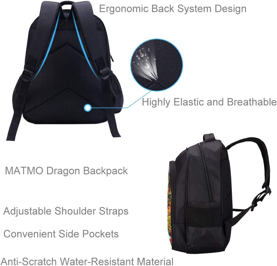 Dragon Backpack for Boys School Kids Bookbag (26L)