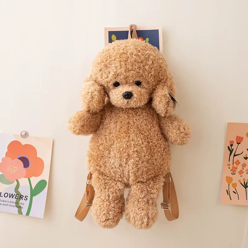 Cute Teddy Dog Backpacks Stuffed Animal Poodle Bag Girls Shoulders Bags Plush Student Schoolbags Backpack Puppy Toys for Boy