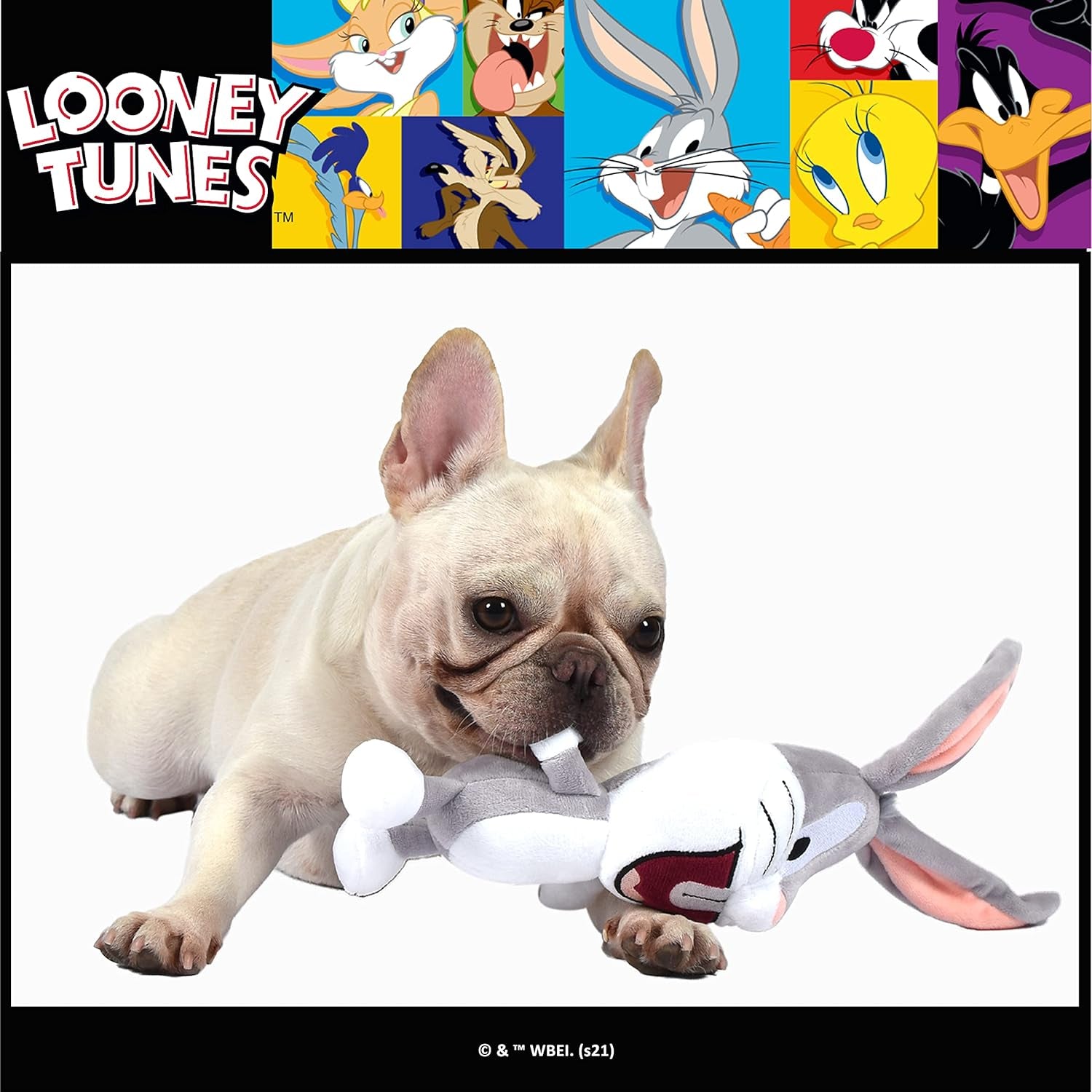 Bugs Bunny Big Head Plush, Medium 9-Inch Stuffed Animal for All Dogs | Officially Licensed Warner Bros Dog Toy