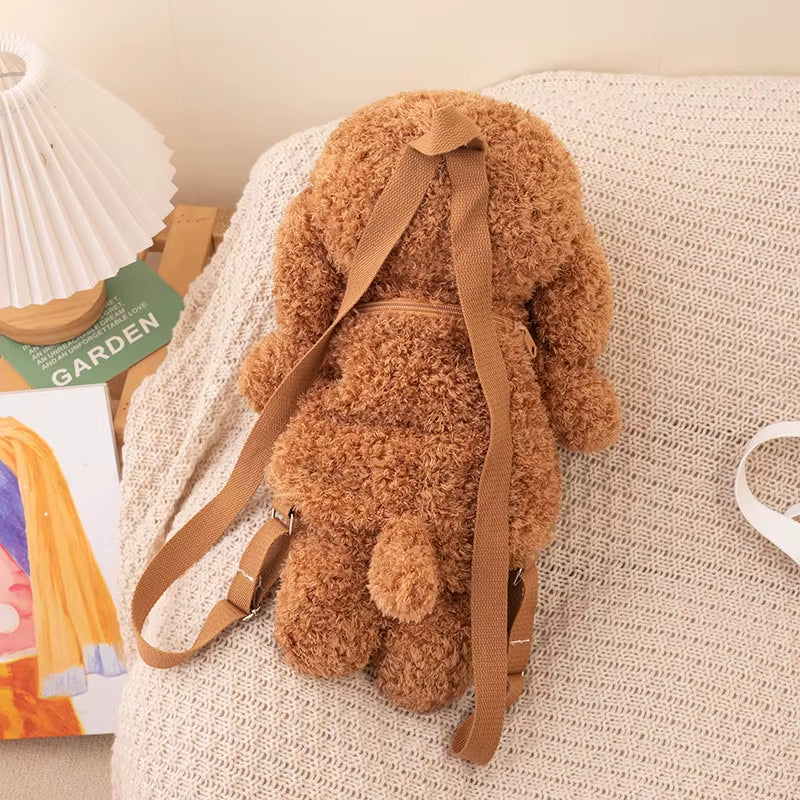 Cute Teddy Dog Backpacks Stuffed Animal Poodle Bag Girls Shoulders Bags Plush Student Schoolbags Backpack Puppy Toys for Boy