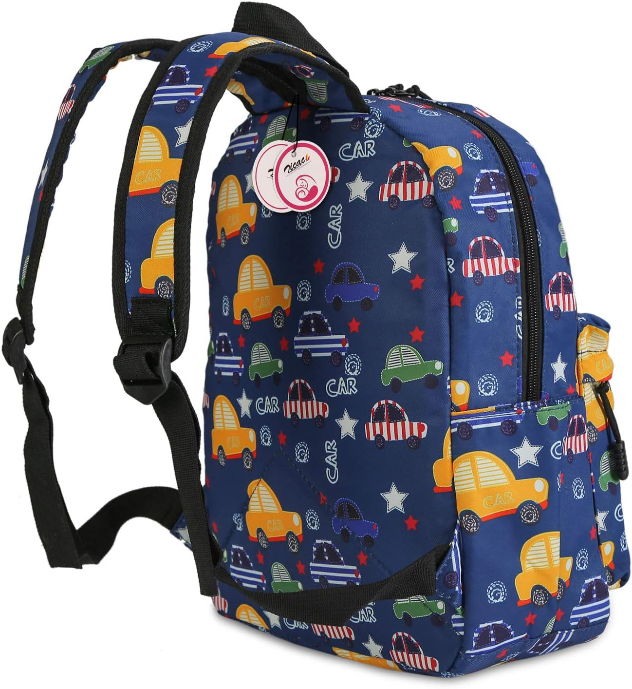 Children'S Cute Canvas Backpack Toddler Backpack (M, Blue Car)