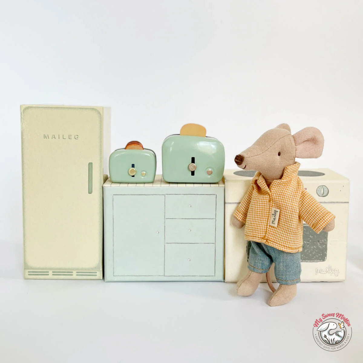 Doll House Toaster with Breads, Mouse Size