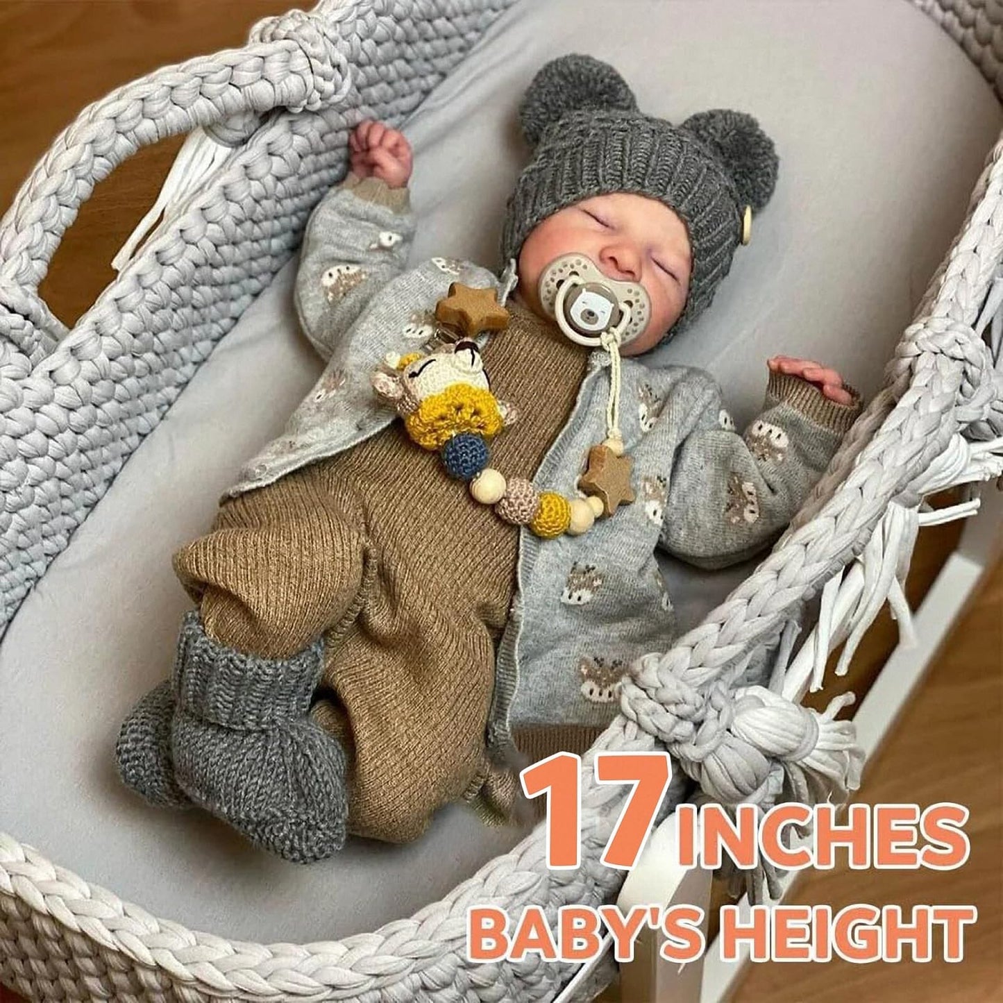 Lifelike Reborn Baby Dolls Boy - 17-Inch Soft Body Realistic-Newb