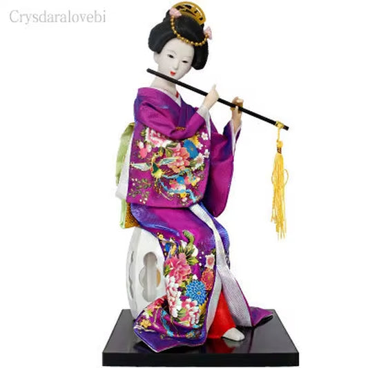 30Cm Kawaii Japanese Lovely Geisha Figurines Dolls with Beautiful Kimono New House Office Decoration Miniatures Birthday Gift
