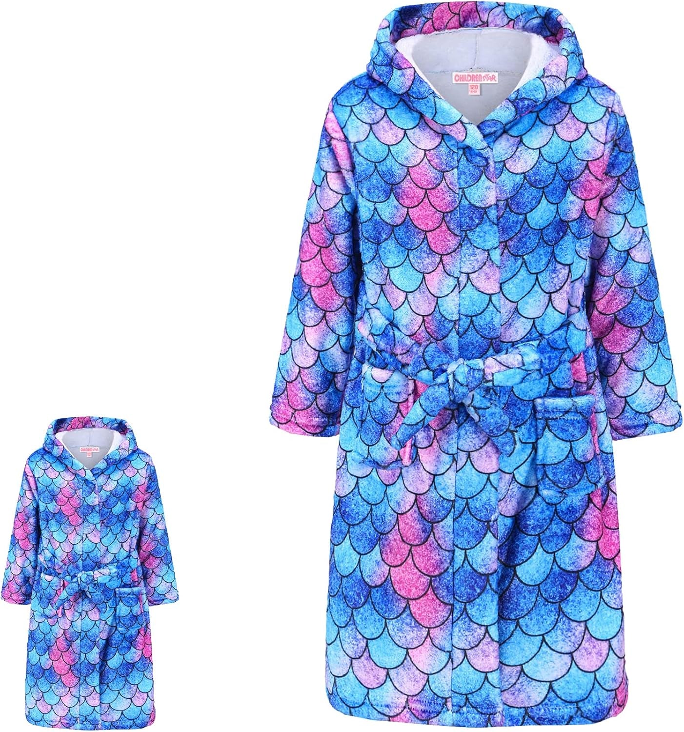 Matching Girls & Doll Robe Kids Bathrobes Plush Soft Fleece Pajamas Sleepwear