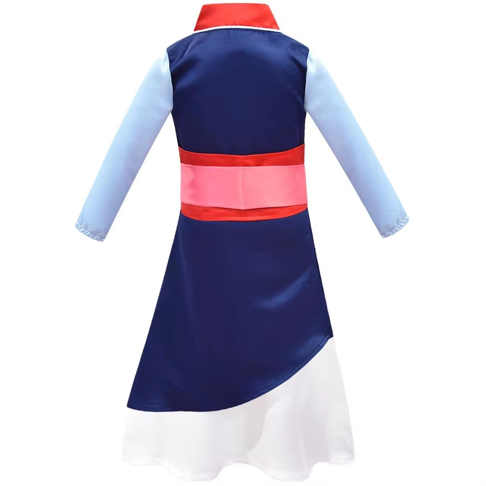 Mulan Cosplay Princess Dress Girls Hanfu Chinese Costume Children Halloween Apparel Kid Anime Role Play Birthday Carnival Outfit