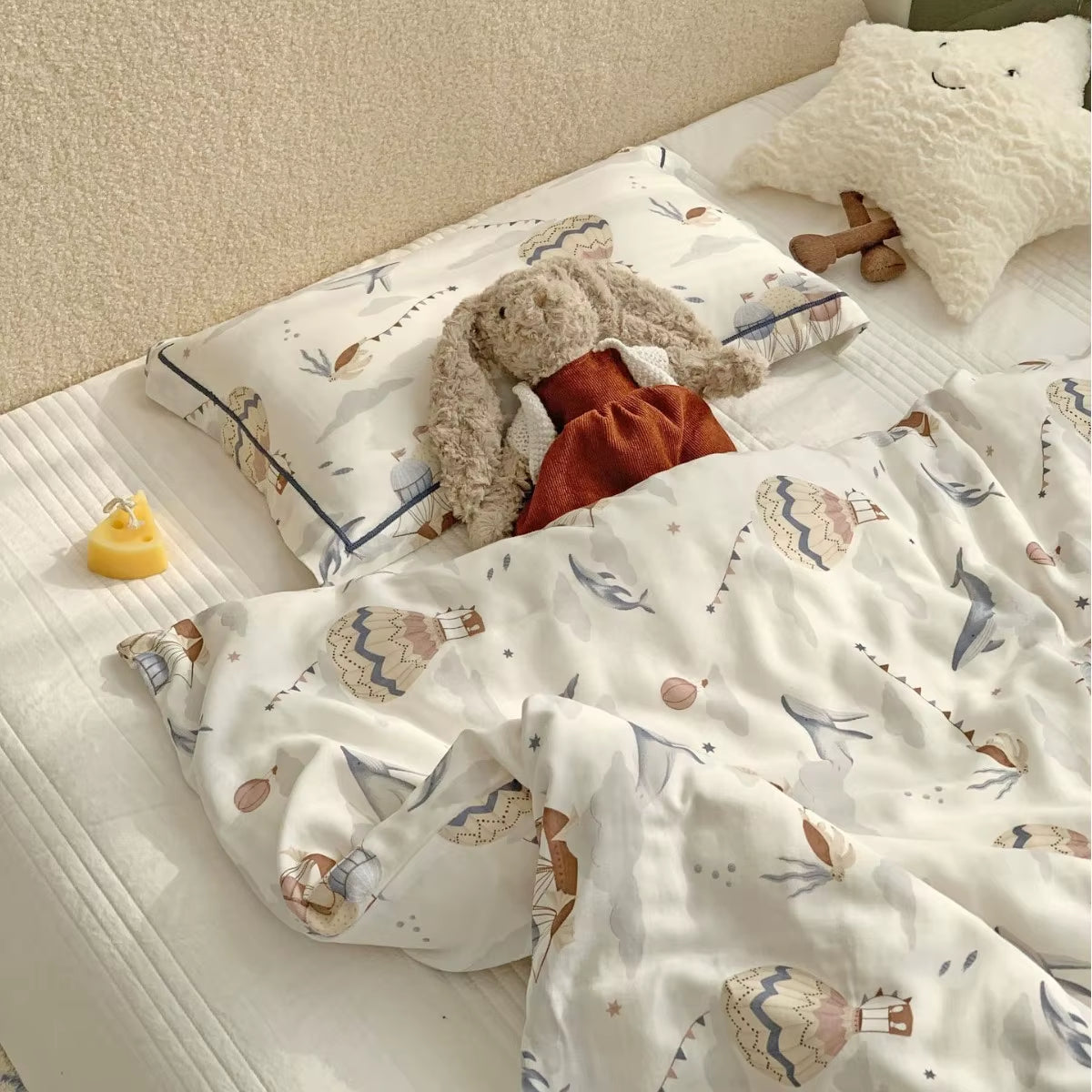 Bamboo Cotton Gauze Duvet Cover Children'S Bedding Set Bamboo Fiber Baby Duvet Cover 2-Piece Set（Duvet Cover+Pillowcase）Cj248