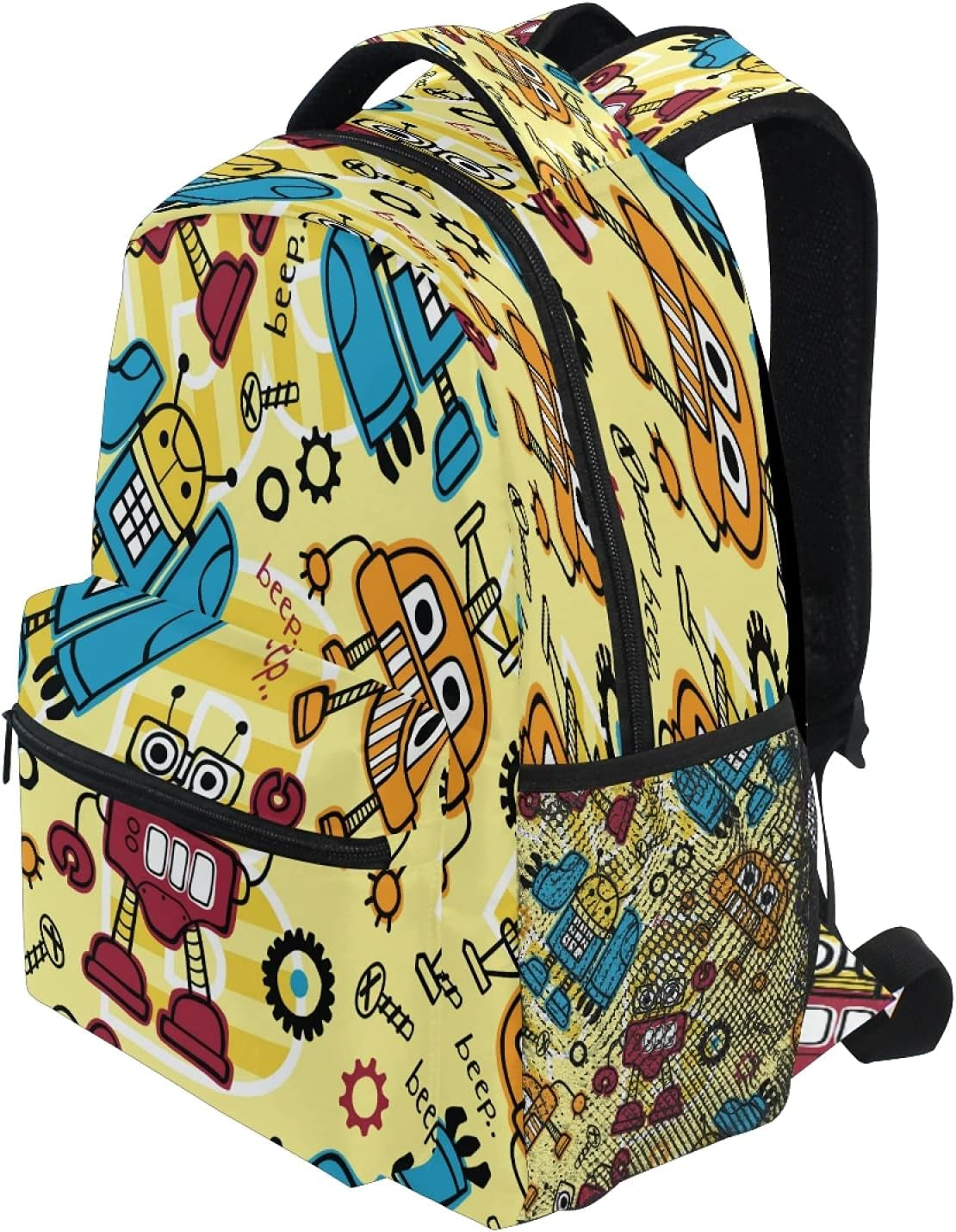 Backpack for Boys Girls, Cartoon Robots Backpacks School Bookbag for Preschool, Kindergarten, Elementary with Adjustable Padded Straps