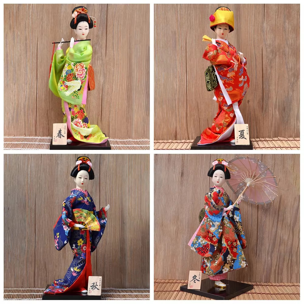 30Cm Traditional Japanese Geisha Figurines Statues Japanese Kimonos Dolls Ornaments Home Restaurant Desktop Decoration Gifts