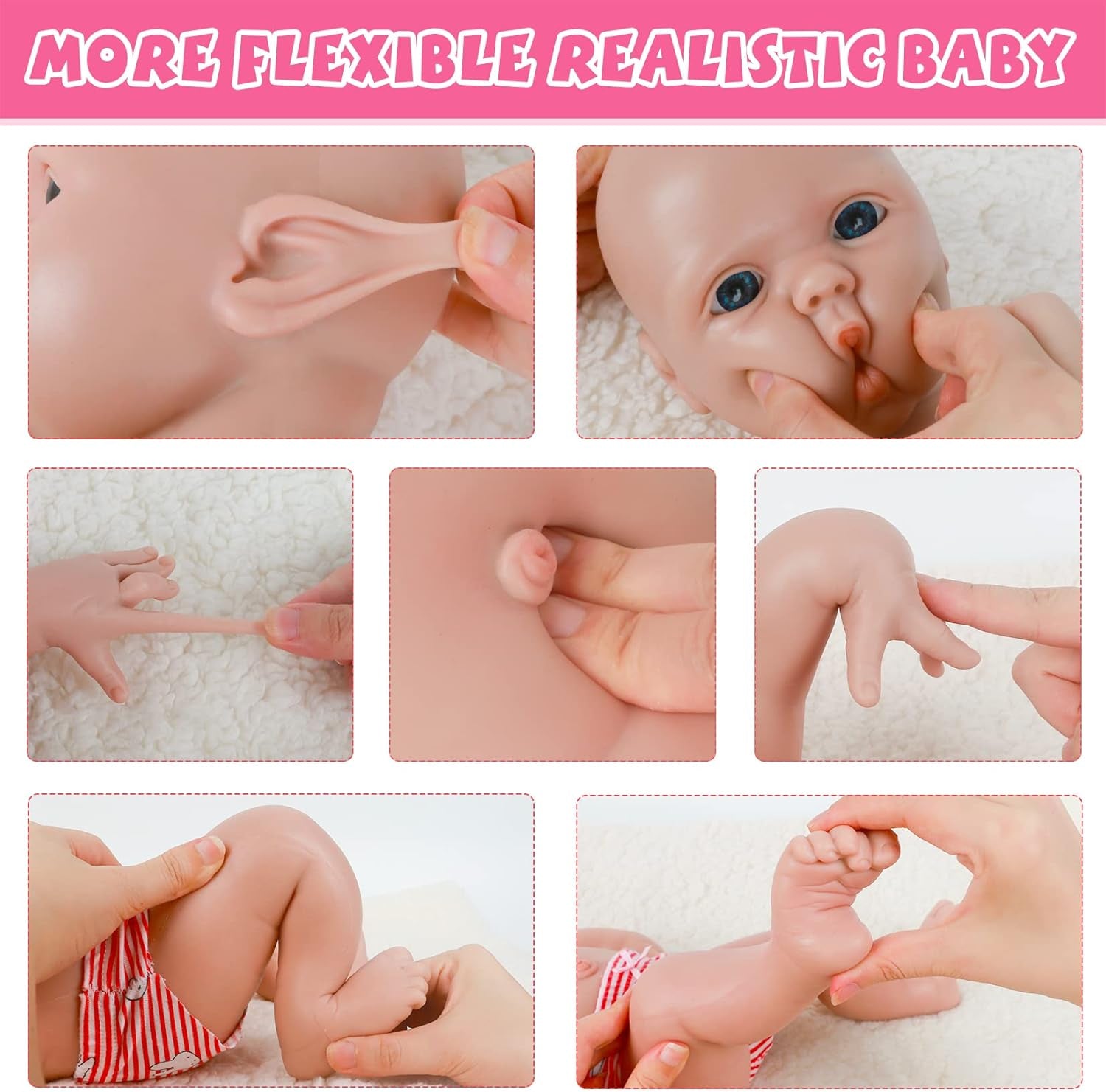 18 Inch Full Body Silicone Baby Dolls,Not Vinyl Dolls, Real Full Silicone Reborn Baby Dolls Newborn Baby Dolls - Girl