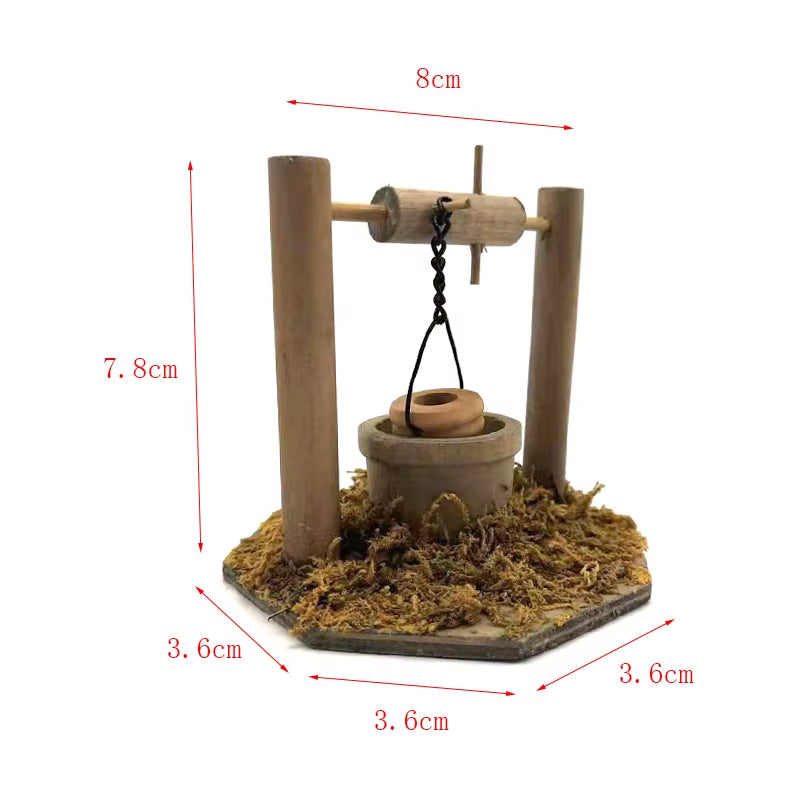 Dollhouse Miniatures Model Scene Wheeled Wells for Doll House Courtyard Decor OG011A/B