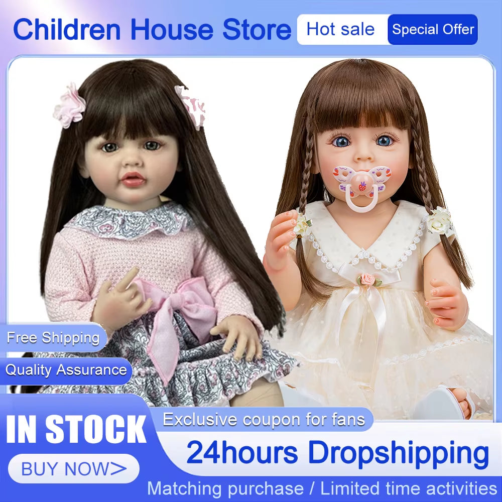 Lifelike Baby Dolls 3D Skin Rebirth Dolls Soft Body Real Life Baby Dolls with Visible Veins for Kids for Collection