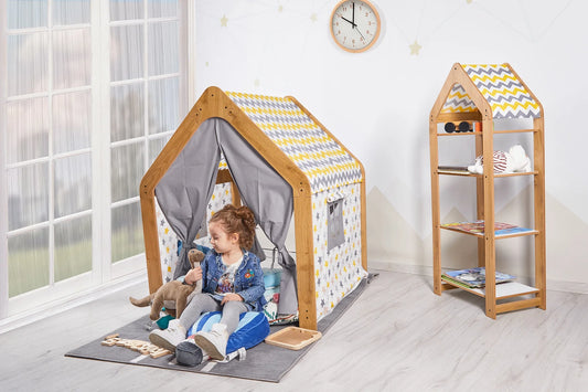 Kids Play House Tent, Montessori Play Tent, Indoor Playhouse, Naturel Playhouse, Play House for Toddlers