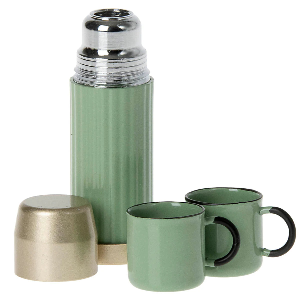 Doll House Miniature Thermos and Cups, Mint