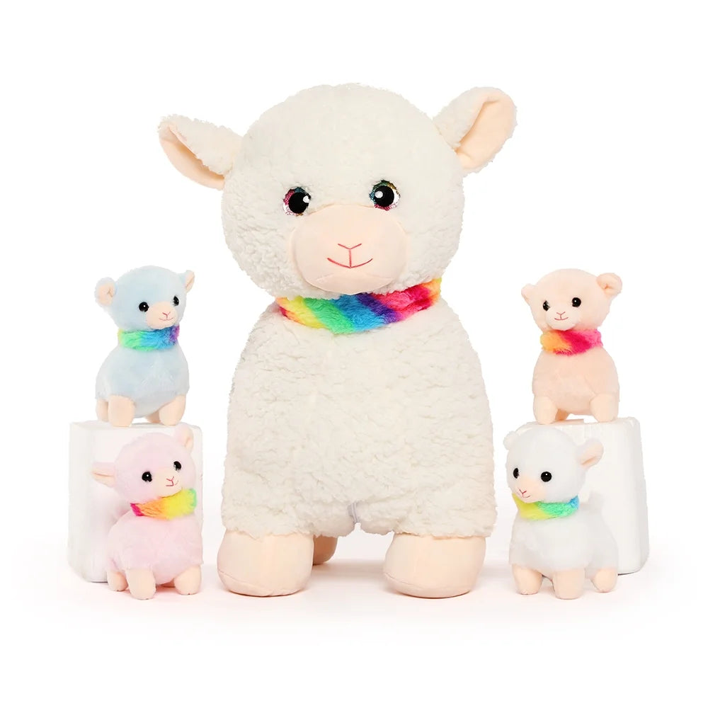 14.5" Sheep Stuffed Animal Mommy Sheep with 4 Baby Plush Toys
