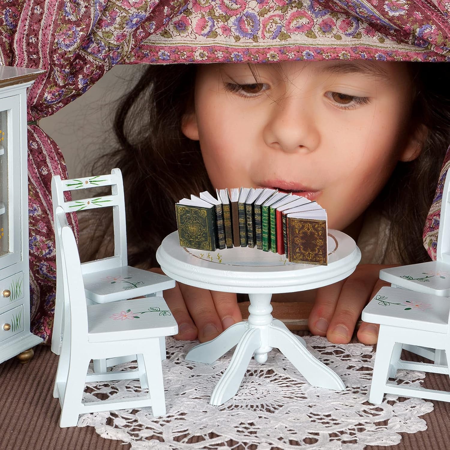 24 Pieces 1:12 Scale Miniatures Dollhouse Books Assorted Miniatures Dollhouse Accessories Small Books Decoration Accessories Doll Toy Supplies(Classic Style)