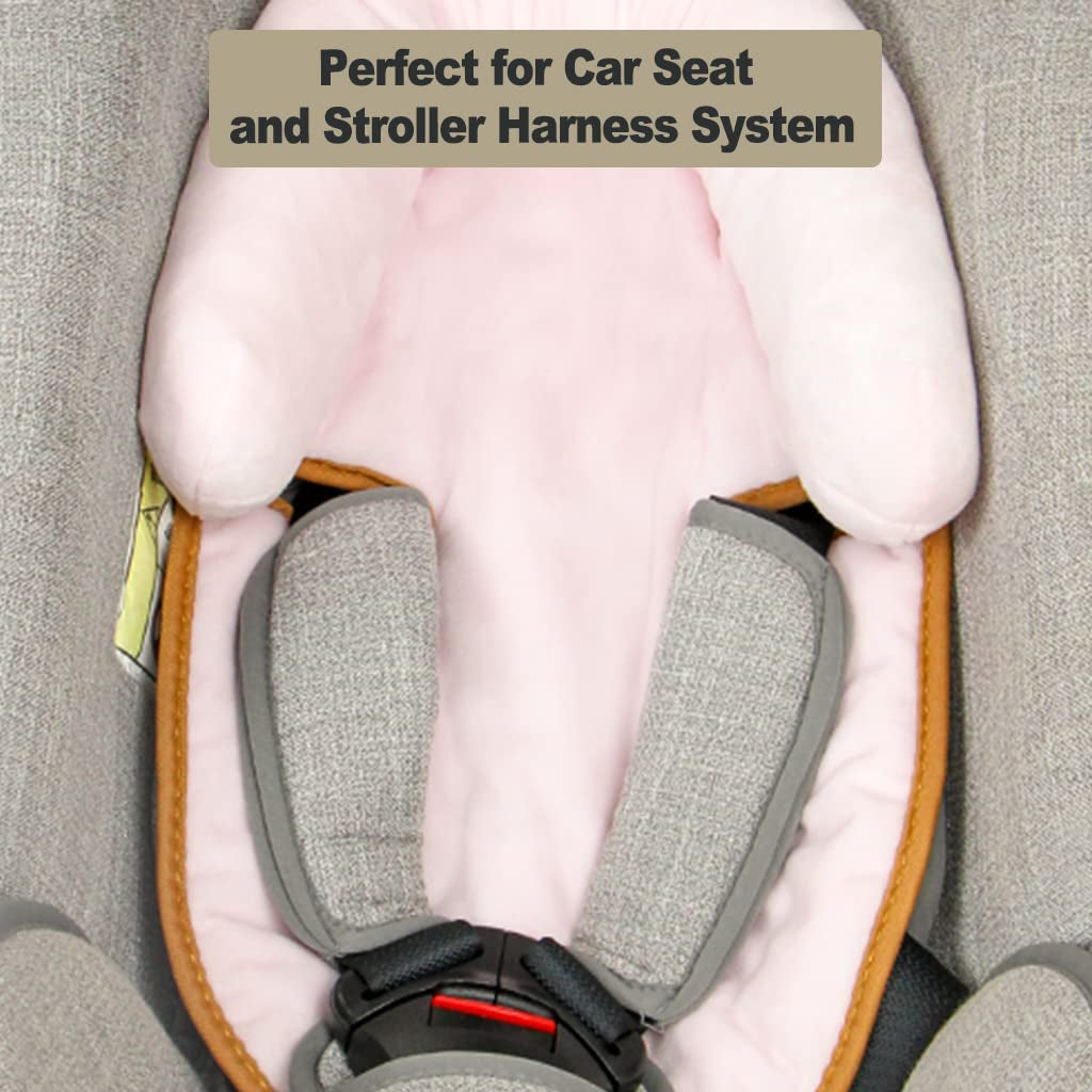 Baby Stroller Cushion, 3-In-1 Baby Head Neck Infant Car Seat Insert Soft Baby Stroller Liner Pram Head and Body Support Pillow for Newborn Perfect for Carseats, Strollers (Deer)