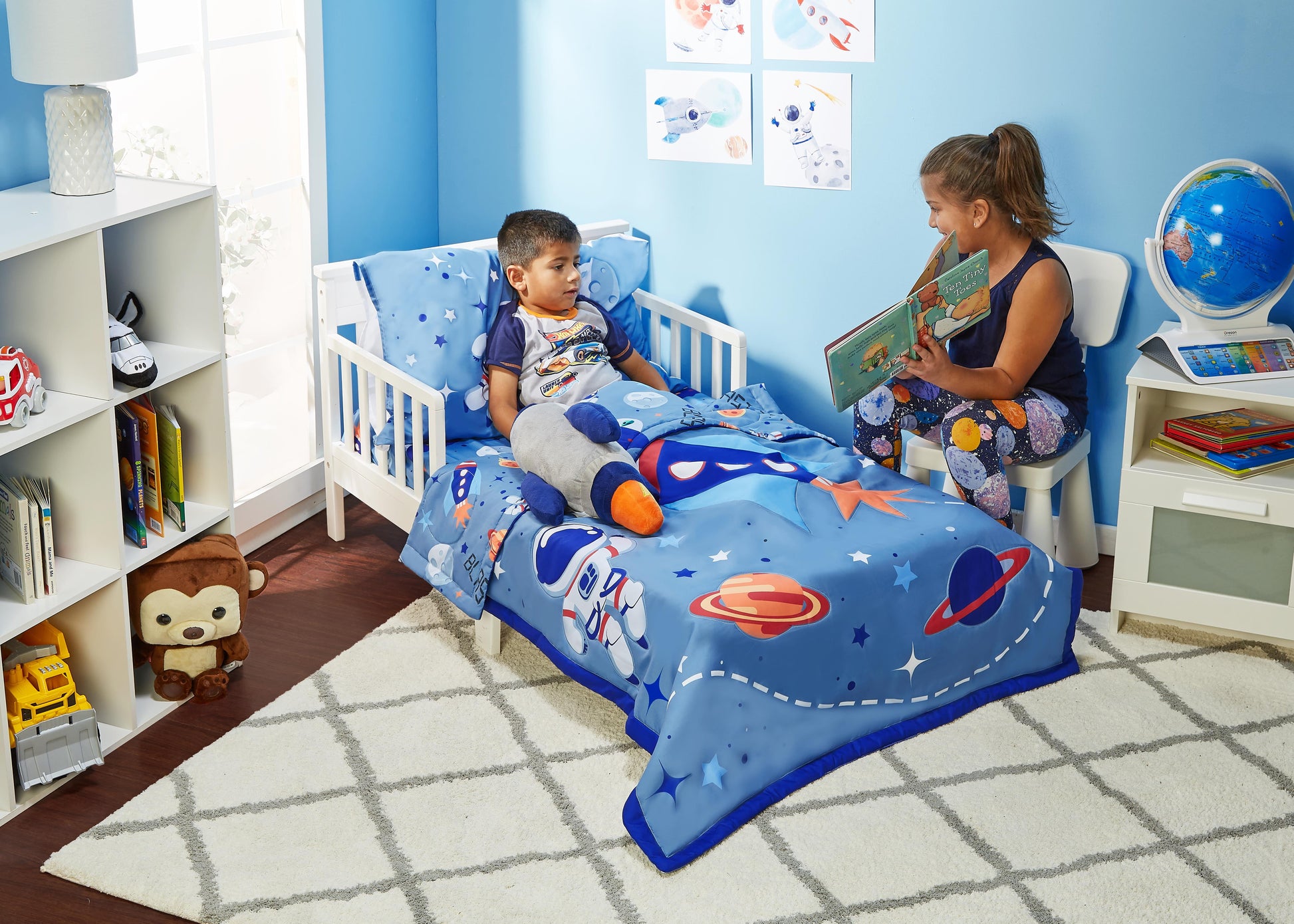 4 Piece Bedding Sets, Toddler Bed with Comforter, Top Flat Sheet, Fitted Bottom Sheet, Pillowcase