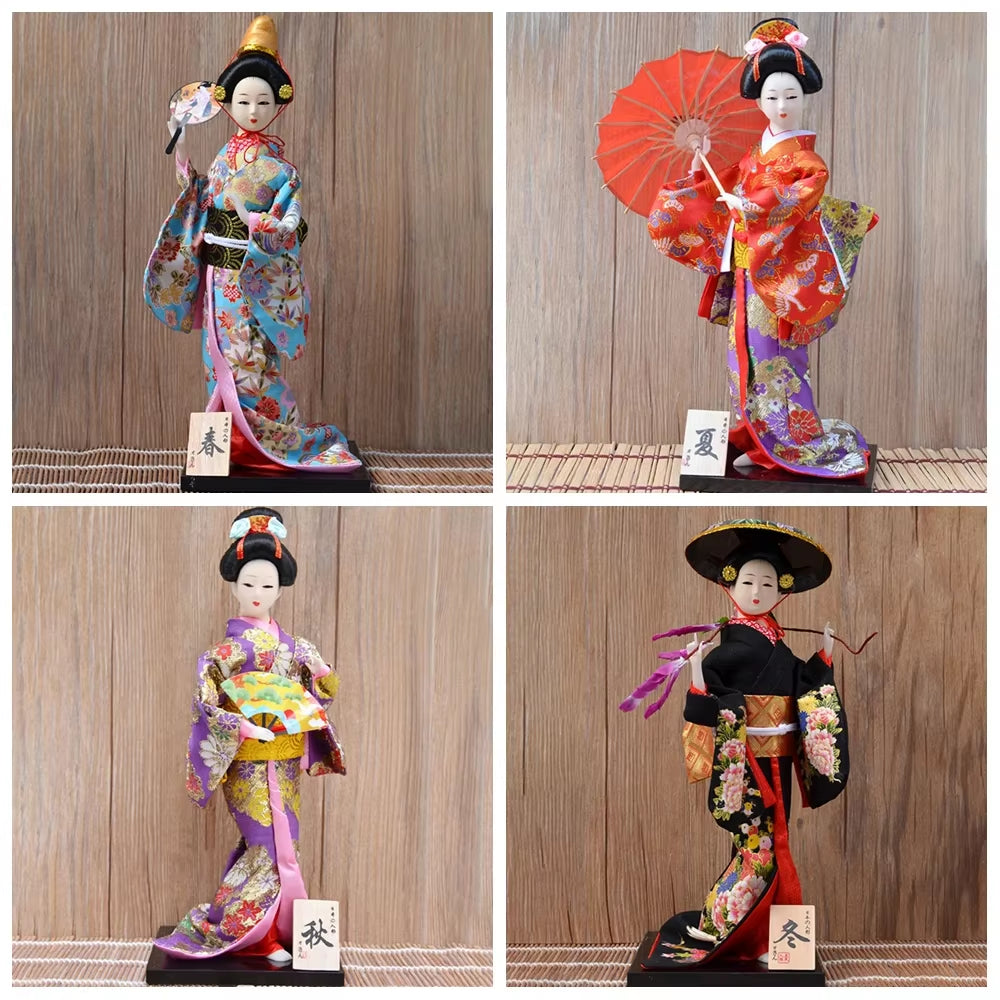 30Cm Traditional Japanese Geisha Figurines Statues Japanese Kimonos Dolls Ornaments Home Restaurant Desktop Decoration Gifts