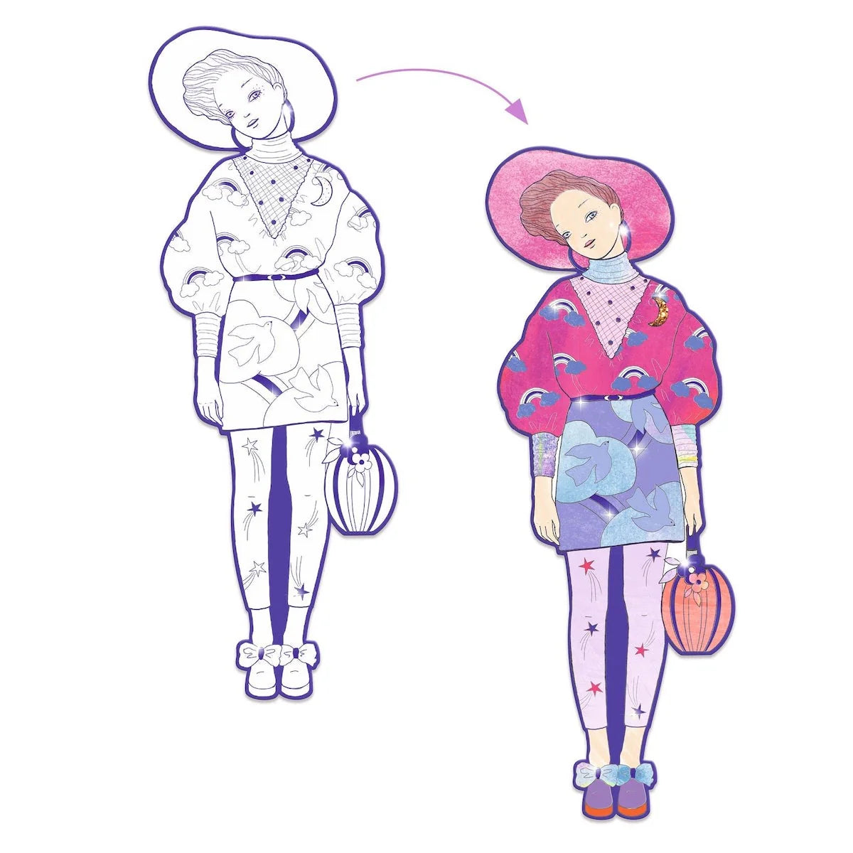 Demoiselle Coloring Paper Dolls