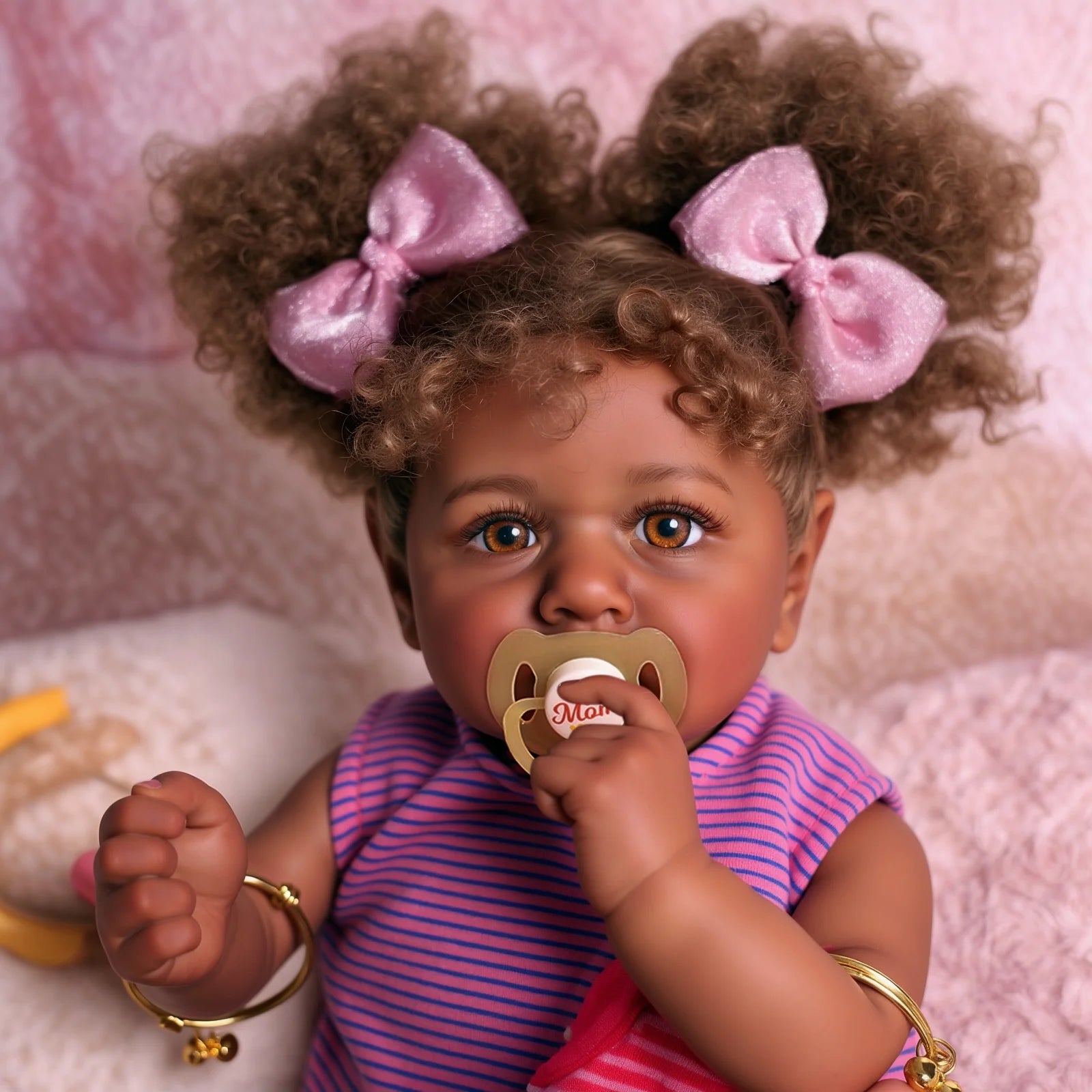 20 Inch Reborn Baby Dolls African American Black Lifelike Soft Body Realistic Newborn Baby Dolls Real Life Baby Dolls Gift for Kids Age 3+