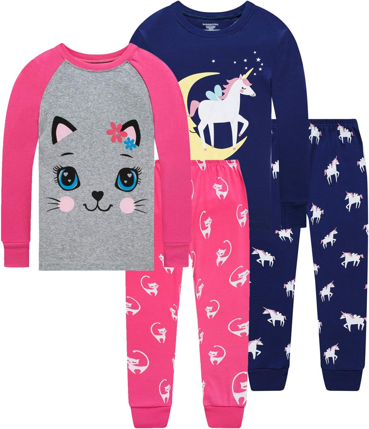 Boys and Girls Soft Pajamas 100% Cotton Toddler Pjs Long Sleeve Kid Sleepwear Sets