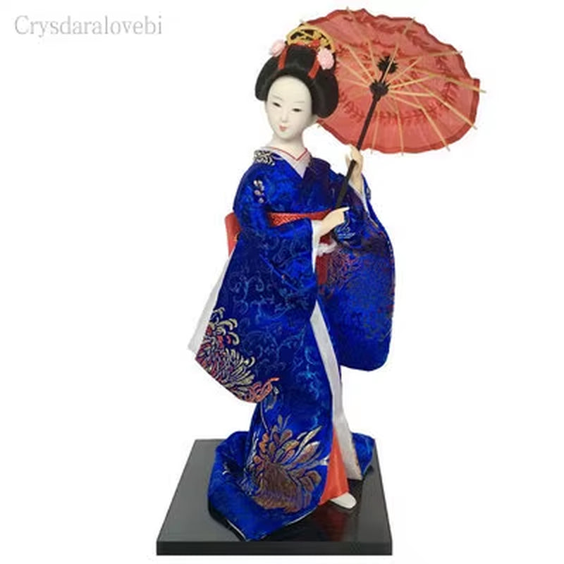 30Cm Kawaii Japanese Lovely Geisha Figurines Dolls with Beautiful Kimono New House Office Decoration Miniatures Birthday Gift