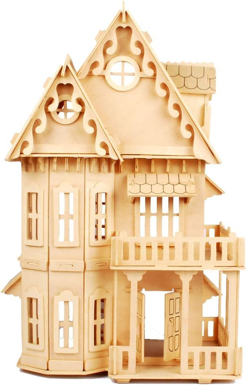 Nwfashion Childrens 17 Wooden 6 Rooms DIY Kits Assemble Miniature Doll House
