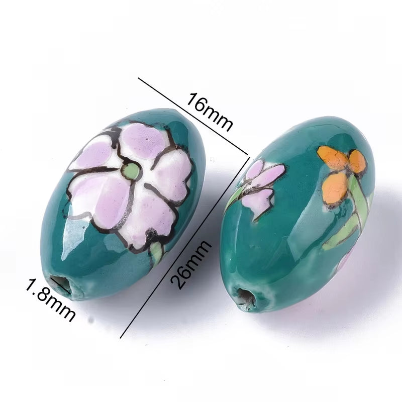 2-5PCS Handmade Porcelain Beads Famille Rose Style Monkey Camel for Jewelry Making Colorful Bead Ceramic Beads
