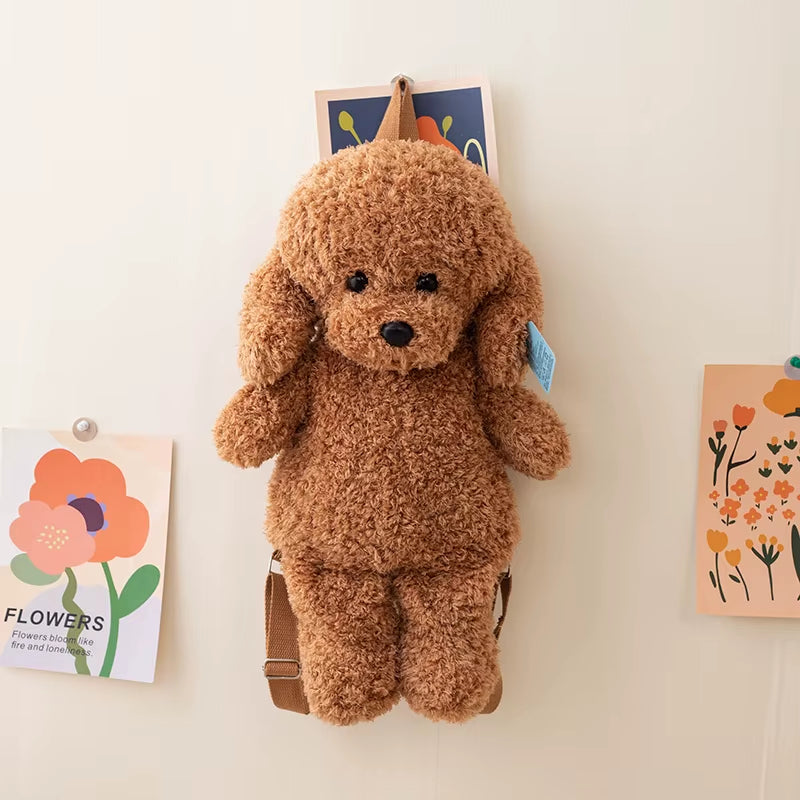 Cute Teddy Dog Backpacks Stuffed Animal Poodle Bag Girls Shoulders Bags Plush Student Schoolbags Backpack Puppy Toys for Boy