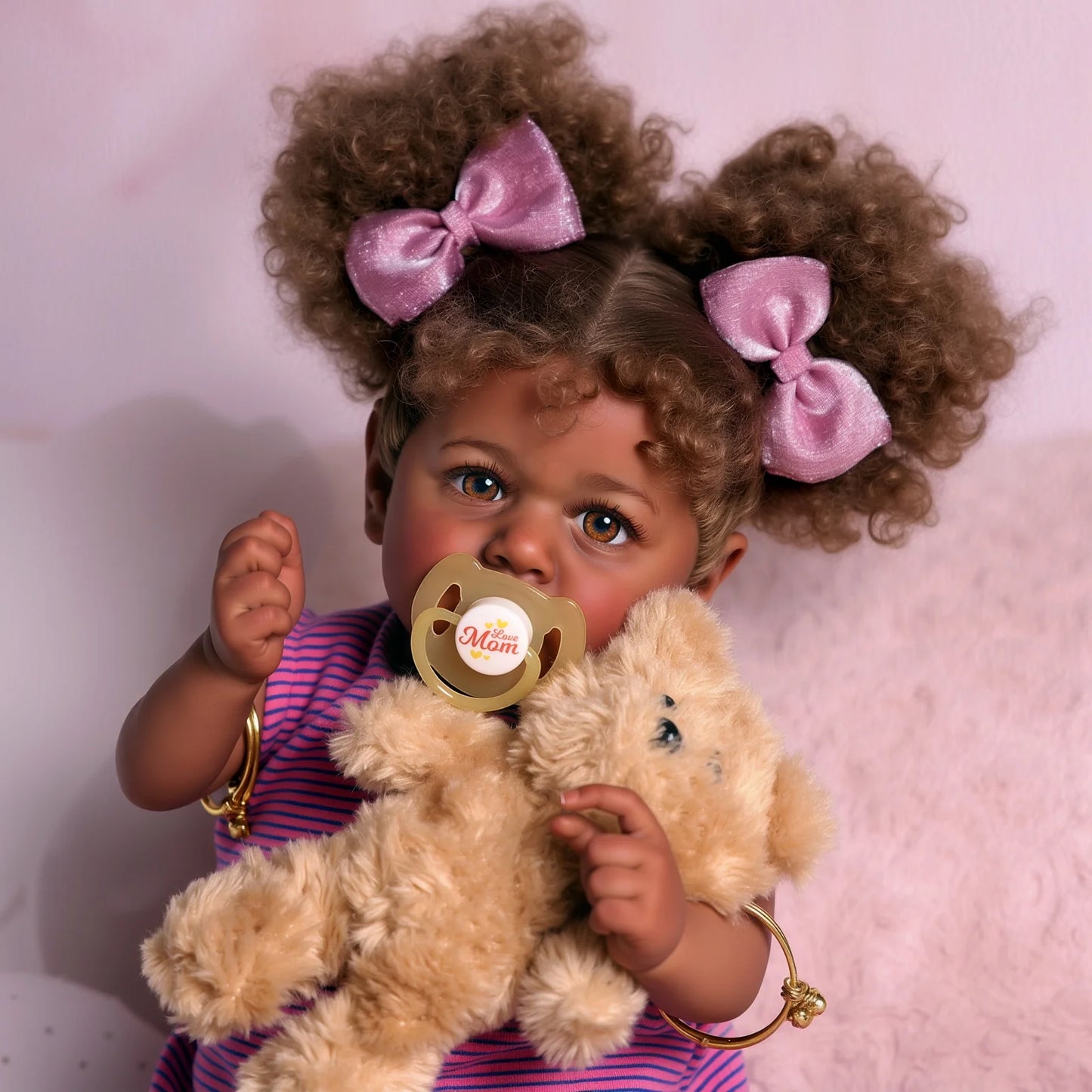 20 Inch Reborn Baby Dolls African American Black Lifelike Soft Body Realistic Newborn Baby Dolls Real Life Baby Dolls Gift for Kids Age 3+