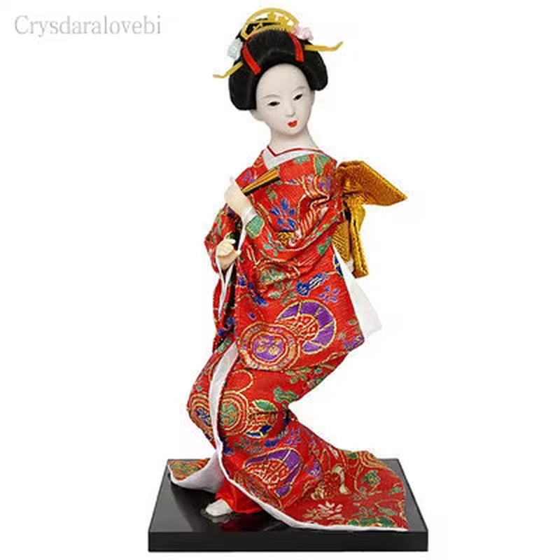 30Cm Kawaii Japanese Lovely Geisha Figurines Dolls with Beautiful Kimono New House Office Decoration Miniatures Birthday Gift