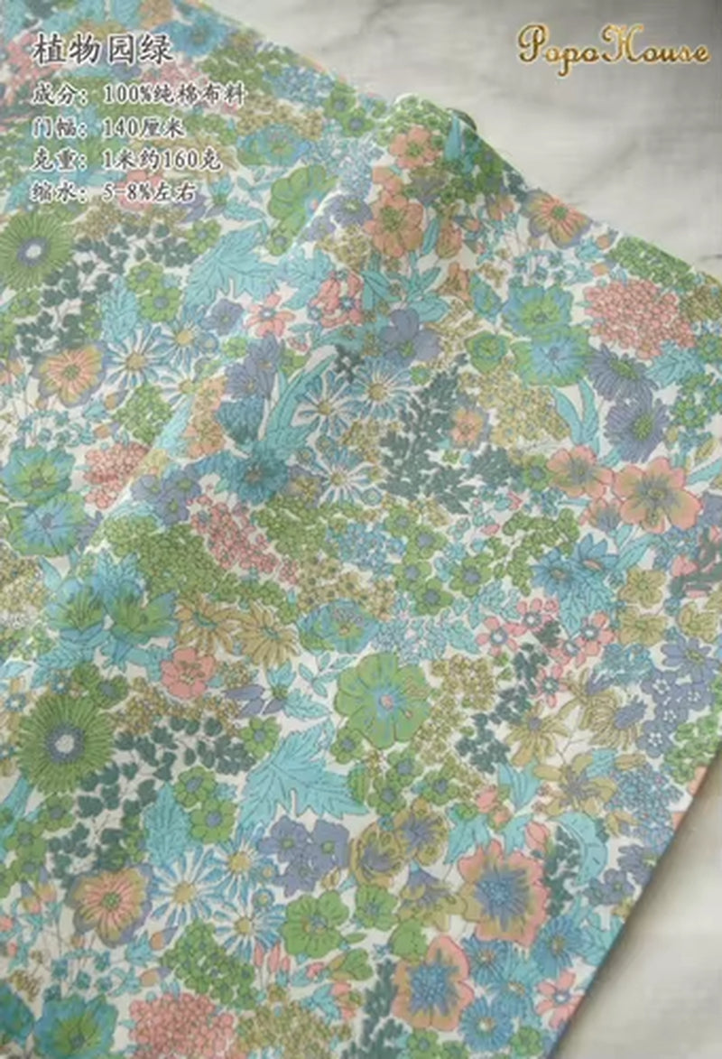 145X50Cm Pastoral Floral Twill Cotton Fabric DIY Children'S Wear Cloth Make Bedding Quilt Decoration Home B
