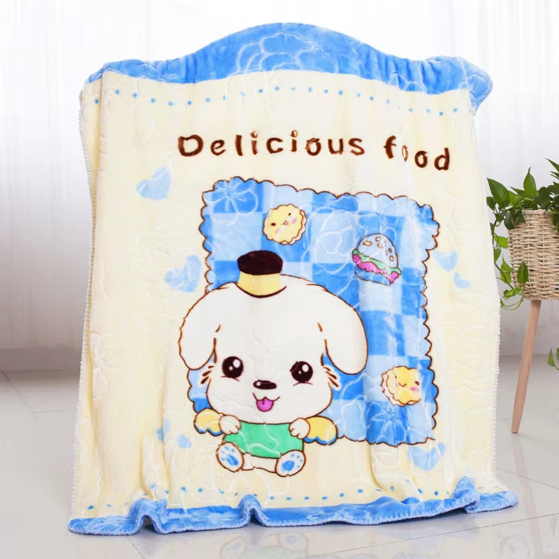 New Children'S Blanket for Newborn Baby Sleep Thicken Double Layer Baby Swaddle Comfortable Cartoon Bedding Blankets Quilts