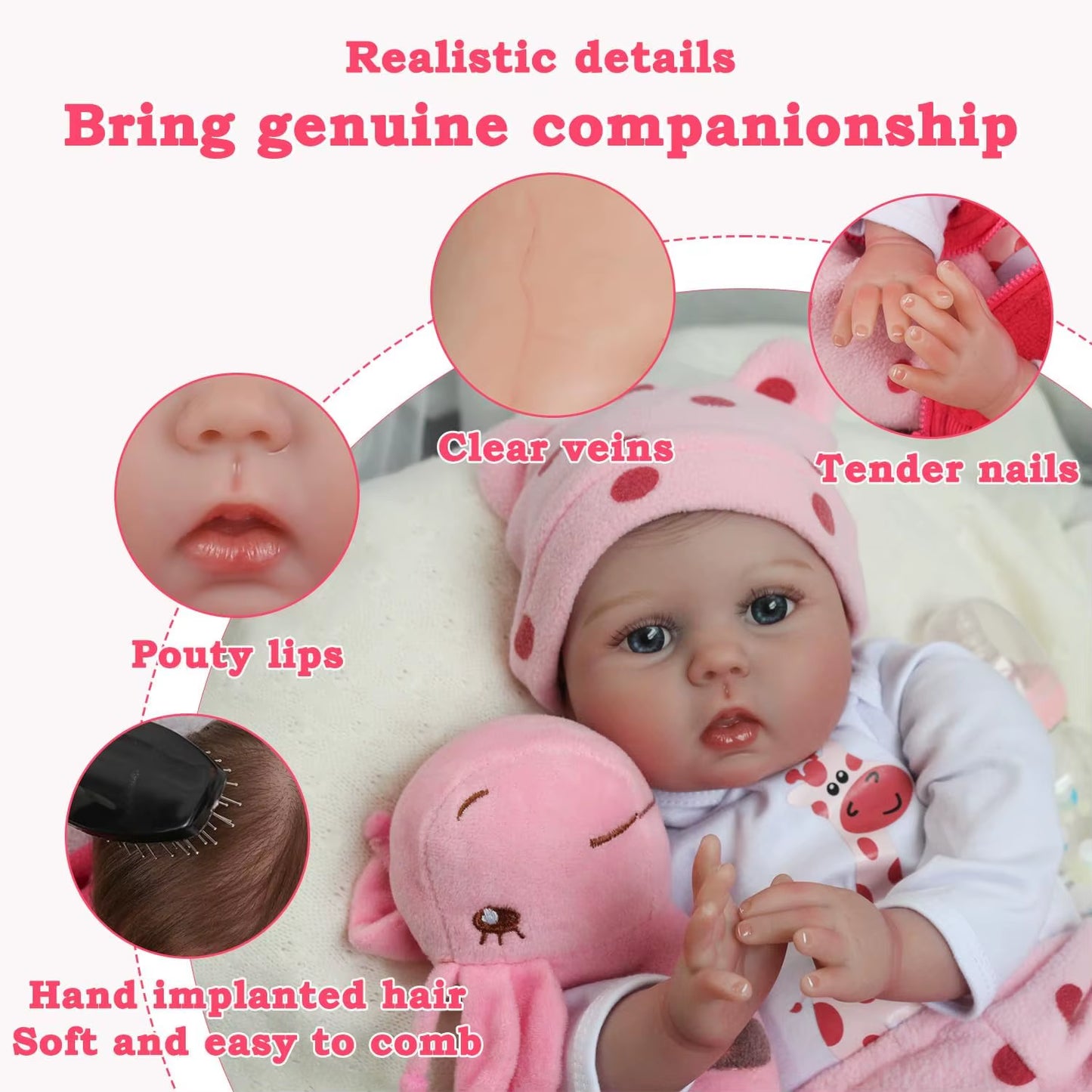 Reborn Baby Dolls - 22 Inches Realistic Newborn Soft Vinyl Baby Dolls Toy for Kids Age 3+