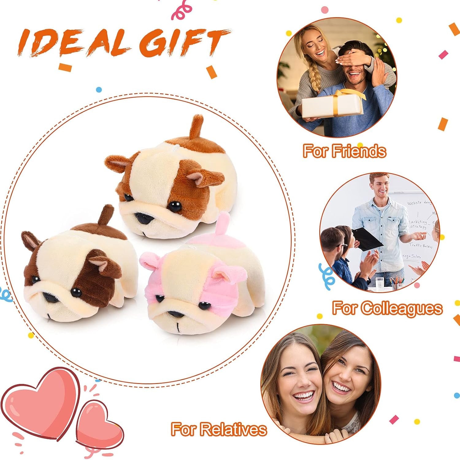 9 Pcs Mini Plush Dogs Bulk Puppy Stuffed Animals Small Cute Soft Puppies Toys Assorted for Easter Goodie Bag Fillers Baby Shower Birthday Party Favors Carnival Gift(Fluffy Puppy)