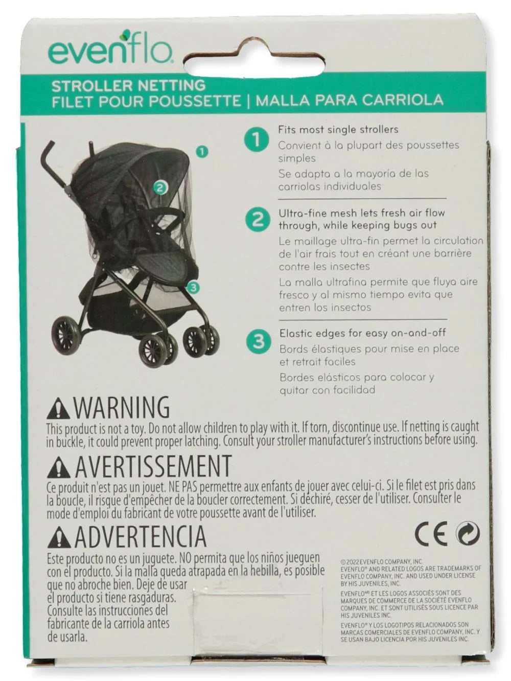 Baby Stroller Netting - Black, One Size