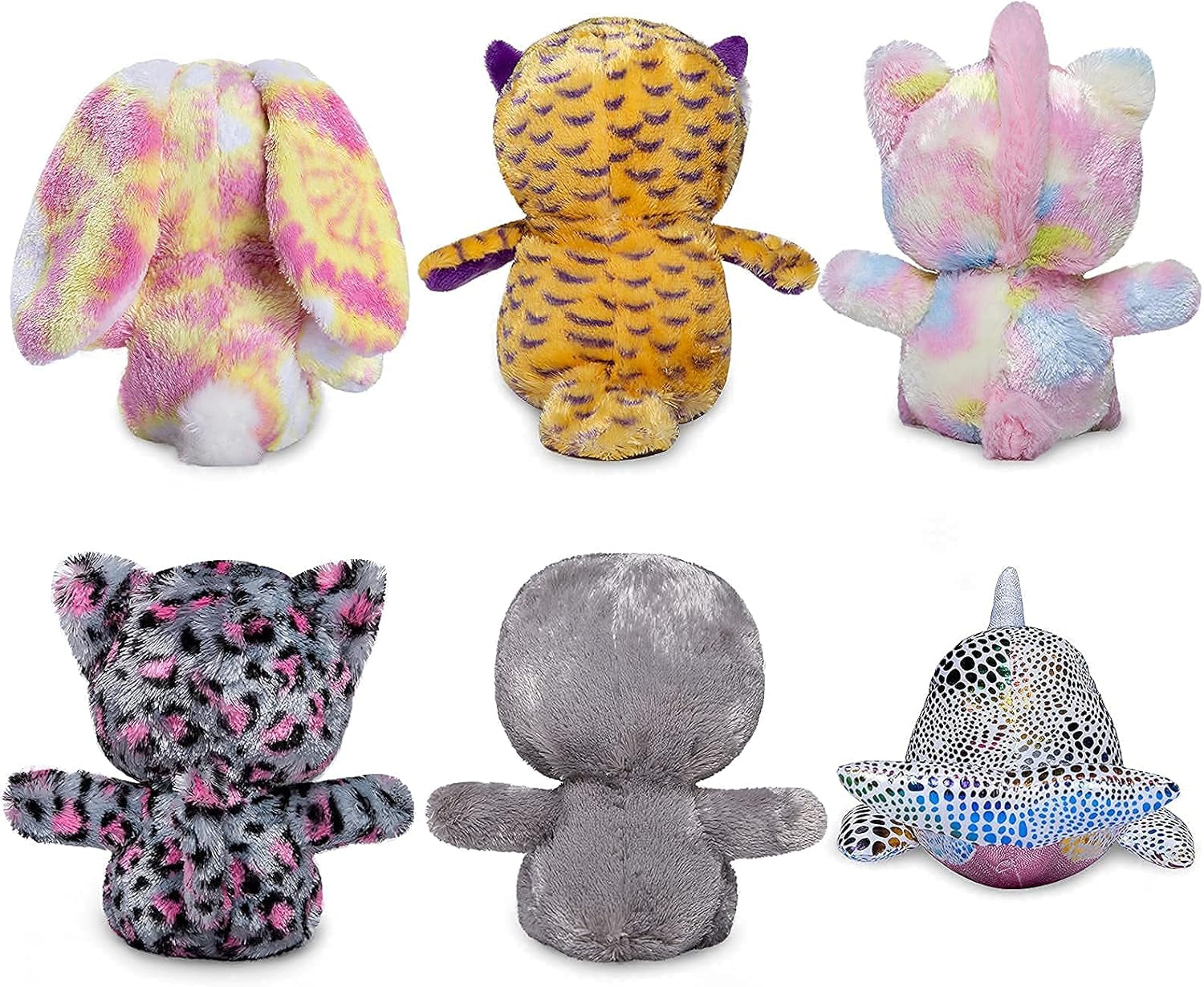 7Inch Cute Stuffed Animals Plush Toys Set, 6 Pcs Small Stuffed Animal Bulk Unicorn/Narwhal/Bunny/Owl/Sloth/Cat Plush Animal, Super Soft & Durable Stuffed Toys for Kids Girls Boys