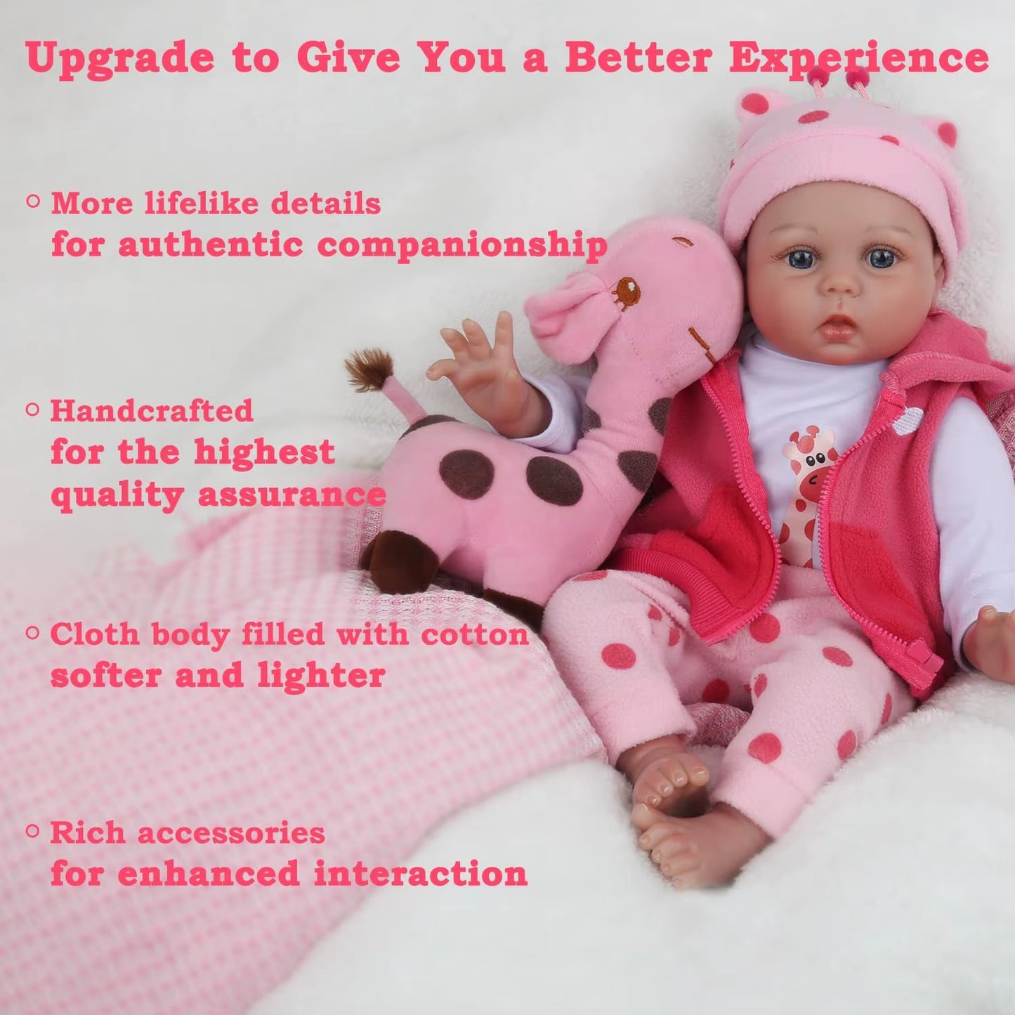 Reborn Baby Dolls - 22 Inches Realistic Newborn Soft Vinyl Baby Dolls Toy for Kids Age 3+