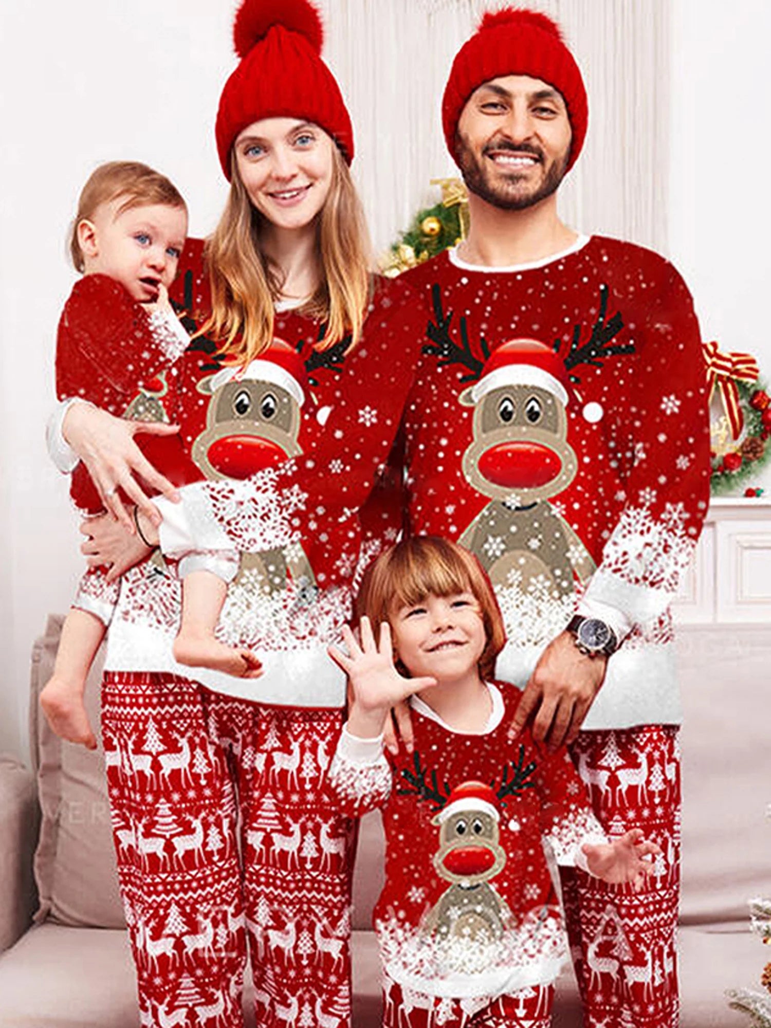 Family Christmas Pjs Matching Sets Women Men Xmas Matching Pajamas for Adults Kids Holiday Xmas Sleepwear Set
